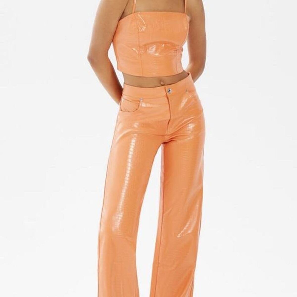 Top faux leather - Bershka